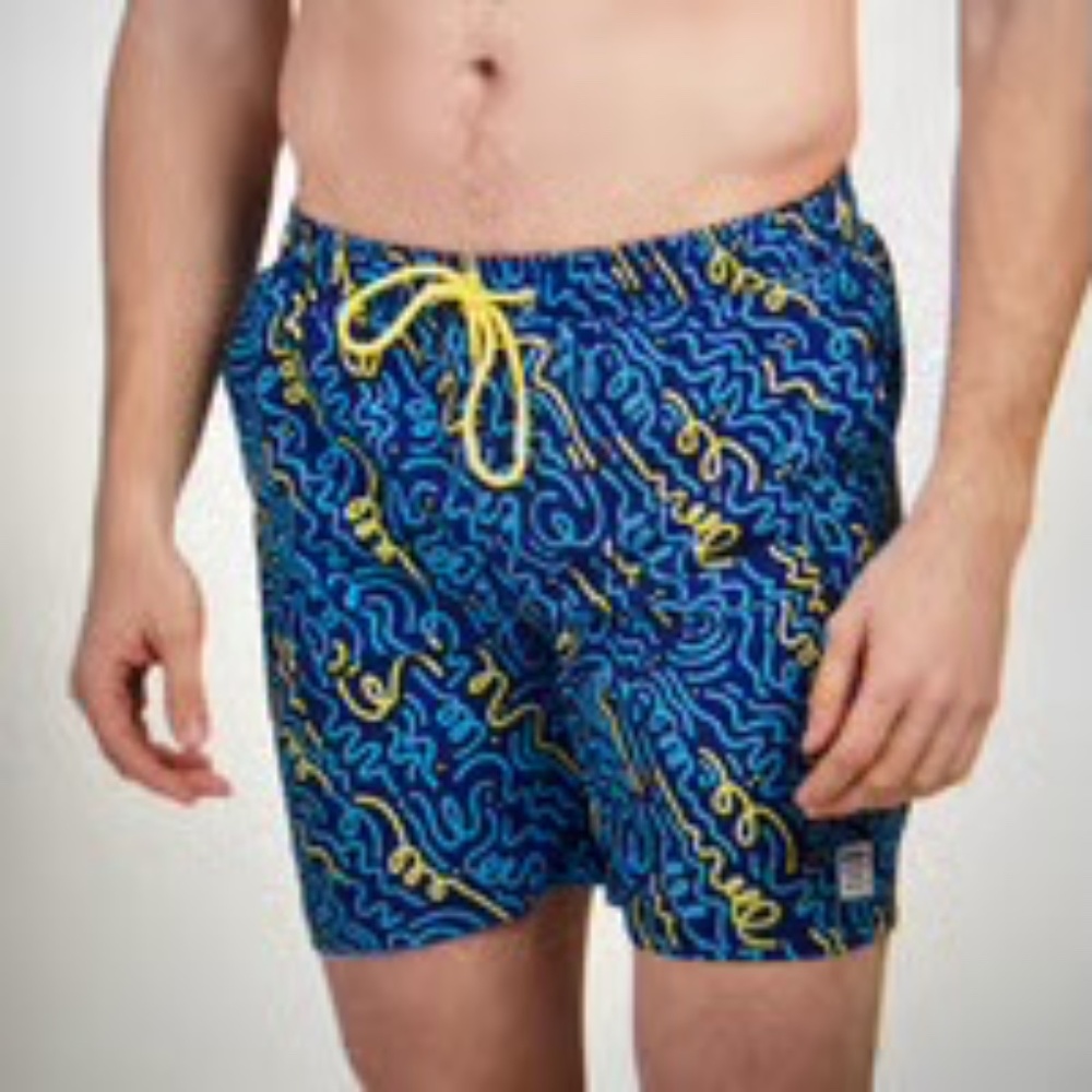 NWT MOSMANN Neon Swirl Swim Trunks